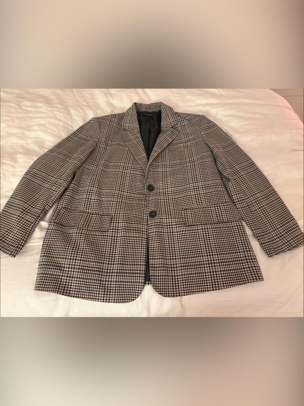 Zara Checked Blazer - Black & White